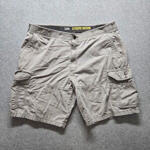Lee Extreme Motion Mens Cargo Shorts Tan Khaki Size 40 Stretch 2186116